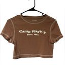 PacSun Camp Playboy By  Brown Cropped Short Sleeve Baby T Tee Shirt Summer Photo 0