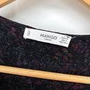 Mango  Sheer Black Boho Floral Peasant Blouse Photo 2