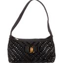 Salvatore Ferragamo  Black Woven Patent Shoulder Bag Photo 0