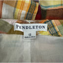 Pendleton  Skirt Womens 12 Orange Yellow Madras Plaid Patchwork Pencil Straight Photo 3