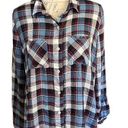 Blue Rain  Blue White Plaid Flannel Shirt Size X-Large Photo 0