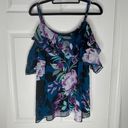 City Chic  NWT Patricia PYT Top Teal Bloom Cold Shoulder Size XXS/12 Photo 1