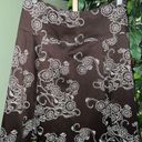 J. McLaughlin  Pleated A-Line Lined Brown Skirt with White Flowers Size 8 Photo 0