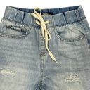 REWASH Pull-On Jean Shorts Womens XS Light Wash Elastic Waist Distressed Bermuda Beachy Photo 2