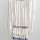 Surf Gypsy  Embroidered Tunic Swim Cover-Up Dress SMALL White Blue V-neck NEW Photo 8