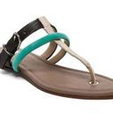 joe's jeans JOE’S JEANS | Marchele Sandals Flip Flop Black Beige Teal Turquoise | Size 8 Photo 0