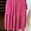 London Times  Womens Tiered A Line Dress Pink Stretch V Neck Cap Sleeve M New Photo 2