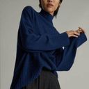 Everlane  Women's Blue The Cashmere Oversized Turtleneck Sweater Size Small Photo 0