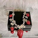 Betsey Johnson NWT!  FRONTAL STRAWBERRY 🍓 FLOWER NECKLACE Photo 0