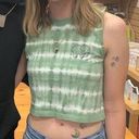 Ivory Ella green lily pad tie dye cropped tank top S Photo 0