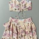 Pastel Pink Floral Fairy Crop Top and Mini Skirt Coords Matching Set Size S 🌷 Photo 0