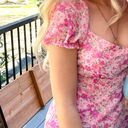 Pink floral mini dress Photo 3