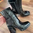 Azalea Wang High Heeled Black Croc Boots Photo 1