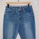 Boohoo  Medium Wash Denim High Waisted Raw Hem Ankle Straight Jeans size US 6 Photo 1