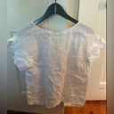 Antonio Melani  Women’s White 100% Linen Ruffle Sleeve Top Size S Photo 1