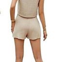 Automet Cropped Tank Top and High Rise Short Outfit Set Khaki Women's Size Large Photo 1