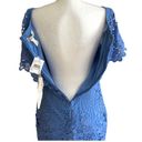 Mimi Chica  Dress Blue Lace Crochet Off Shoulder Short Sleeve Mini Dress Medium Photo 7