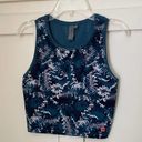 Sweaty Betty  Homestraight Running Teal Stargazer Wild Garden Print Crop Top XS Photo 2