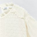 ZARA crochet boho sweater top blouse shirt knitted Ruffle Photo 6