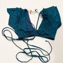 The Bikini Lab  Wrap Bikini Top Teal Strappy Ruffle Size XS NWT Photo 2