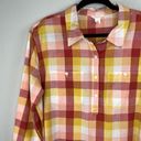 Caslon Colorful Plaid Long Sleeve Cotton Becca Tunic Top Rust Oversized Large NWOT Photo 8