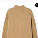 Tory Burch  Mock Neck Merino Wool Oversized Tan Sweater- Size Small Photo 4