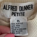 Alfred Dunner Petite Alfred Dunner Vintage Wool Blend Ivory Cottagecore Coastal Cable Knit Turtleneck Sweater, size L Petite  Photo 2