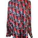 Rachel Zoe blouse long sleeves collared abstract/geometric print size large Photo 0