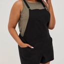 Torrid , New, Black Shortall Stretch Linen Blend 3.5" Short Overalls 1X 14-16 Photo 2