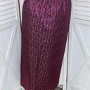 Elite Champagne Metallic Brocade Jacquard Pencil Midi Skirt Gray Pink 18 Photo 2