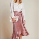 Anthropologie Maeve Paulina Pleated Midi Skirt Metallic Rose Pink, Size 6 Photo 8