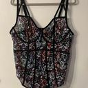 Torrid Curve Plus Size 2x Floral Mesh Bodysuit Adjustable Straps Black NWOT Photo 2