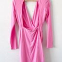 ZARA  Pink Draped V-Neck Knotted Mini Dress Photo 8