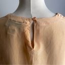 Oscar de la Renta Vintage  Expressions Peach Silk Short Sleeve Blouse Top Large Photo 3