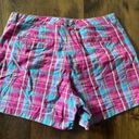 Dockers  Collection Cotton Mid Rise Curvy Colorful Plaid Shorts Summer Size 12P Photo 2