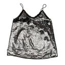 Glitz NWT WD.NY  Black Sequin V-Neck Cami Top Women's Size Medium Photo 2