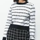 Lurking Class by Sketchy Tank Thorns White & Black Crop Knit Sweater Size XS Multiple Photo 0