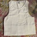 Dynamic White Ribbed Racer Tank  Photo 0