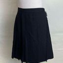 Talbots Vintage  Pleated Wool Tennis Skirt High Waisted Wrap Frayed Edge Black 6 Photo 0