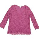 Fashion Bug  Vintage Y2K Frilly Pink Lace Sweetheart Neck Blouse Size XL Photo 0