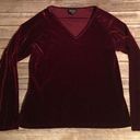 90s VINTAGE BURGUNDY VELVET LONG SLEEVE Red Size L Photo 0