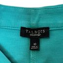 Talbots  Rib Round Neck Shift Midi Dress Women 10 Sleeveless Stretch Teal Green Photo 6