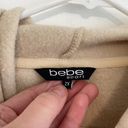 Bebe  SPORT Plus Size Sequin Stripe Pullover Beige Tan Logo Hoodie Sweatshirt 2X Photo 4