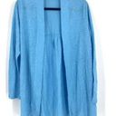 J.Jill  Women's Knit Love Linen Open Front Portofino Cardigan Blue Size Medium Photo 0