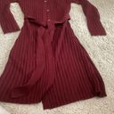 Old Navy Maroon woman’s size XS ribbed sweater dress / or worn shirt and leggings Photo 9