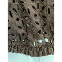 White House | Black Market  Black Eyelet Long Sleeve Crop Top Medium Photo 3