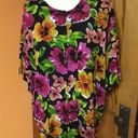 Vintage 80s bright floral oversized top Size L Photo 3