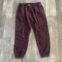 Sage Collective Size Medium Maroon Leopard Print Boyfriend Jogger Sweatpants Photo 4