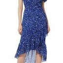 Ulla Johnson Uma Dress Cobalt Blue Floral One Shoulder Bow Midi Size 4 Photo 0