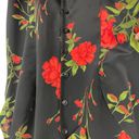 Studio I Vintage 90s  Women’s Size 18W Rose Print Black Floral Button Front Dress Photo 3